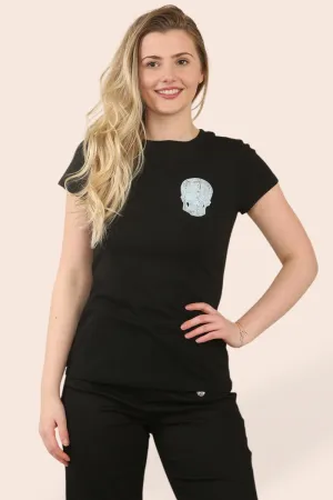 (2P. PACK) BLUE SEQUIN SKULL COTTON T-SHIRT