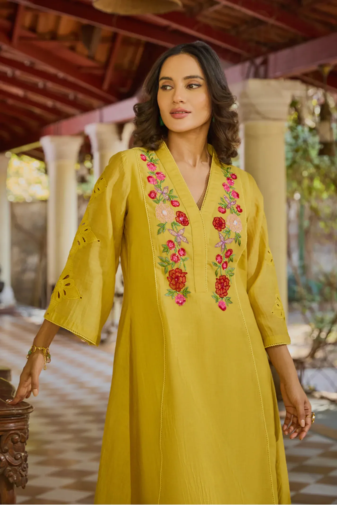 Arya Mustard Kurta Set (Without Dupatta)