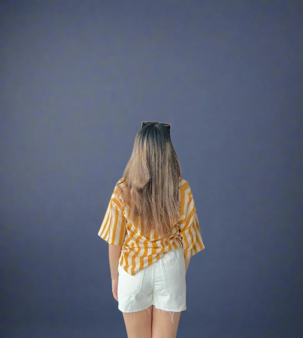 Baggy Cozy Stripes Crochet Shirt