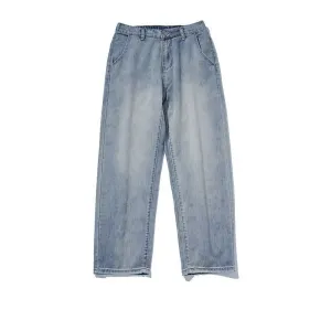 Basic Washed Straight Jeans