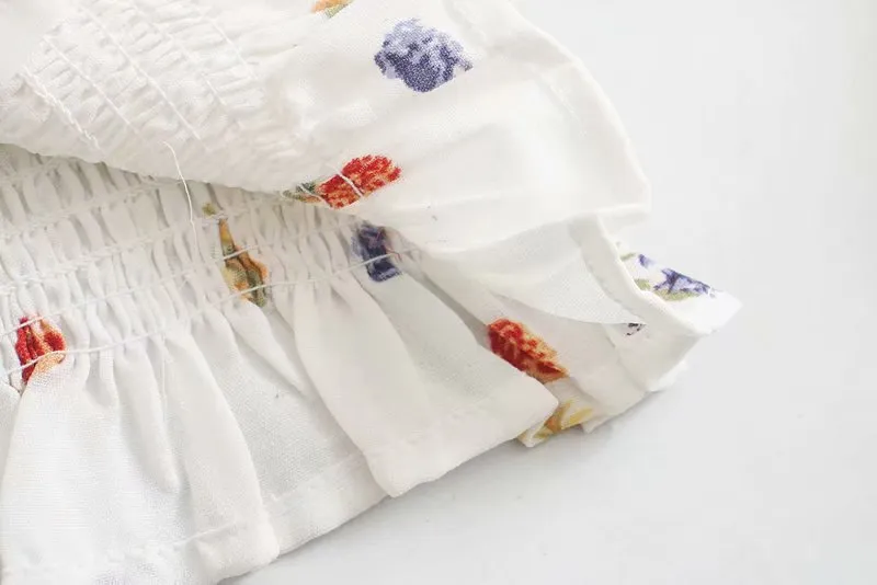 Bazaleas harajuku Elastic shirt Vintage Flare Sleeve Blouse Chic Cute