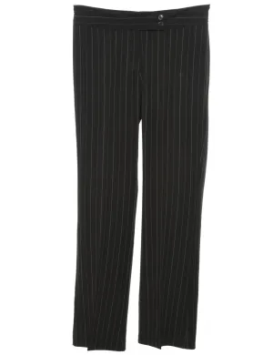 Black Classic Pinstriped Trousers - W32 L32
