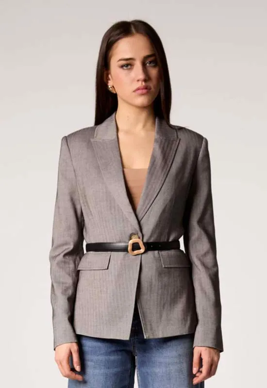Blue Revival - Taylor Belted Blazer Grey