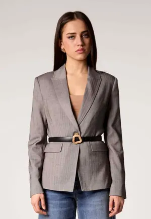 Blue Revival - Taylor Belted Blazer Grey