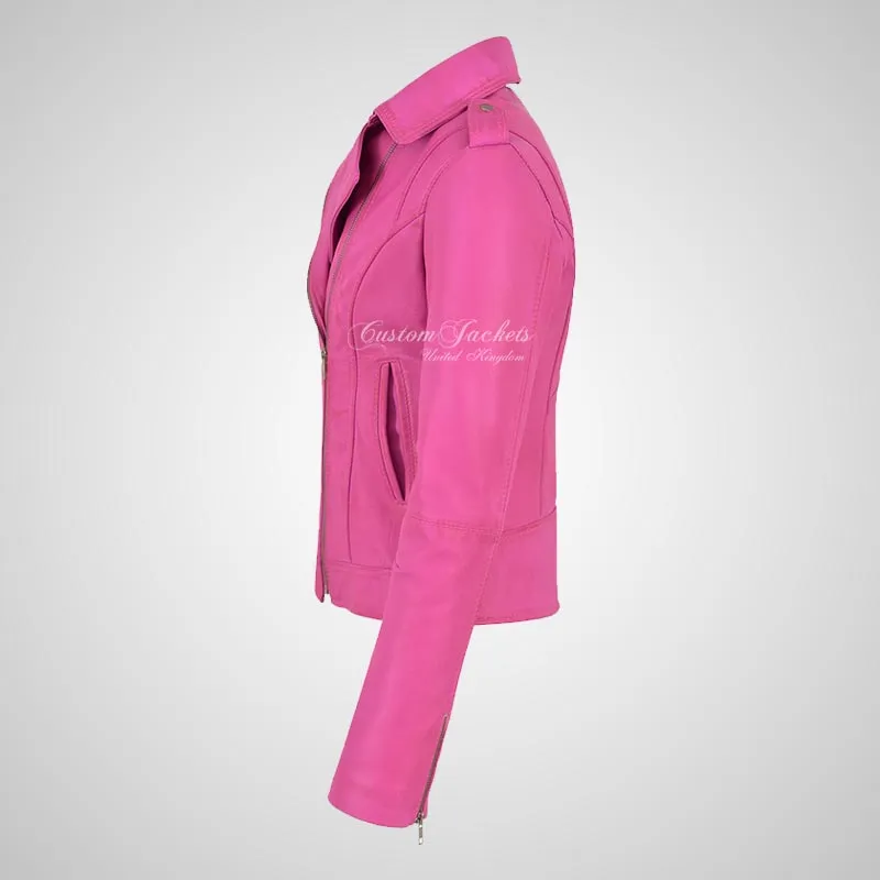 BRYNN Womens Leather Biker Jacket