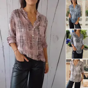 Casual Pockets Pleated Blouses