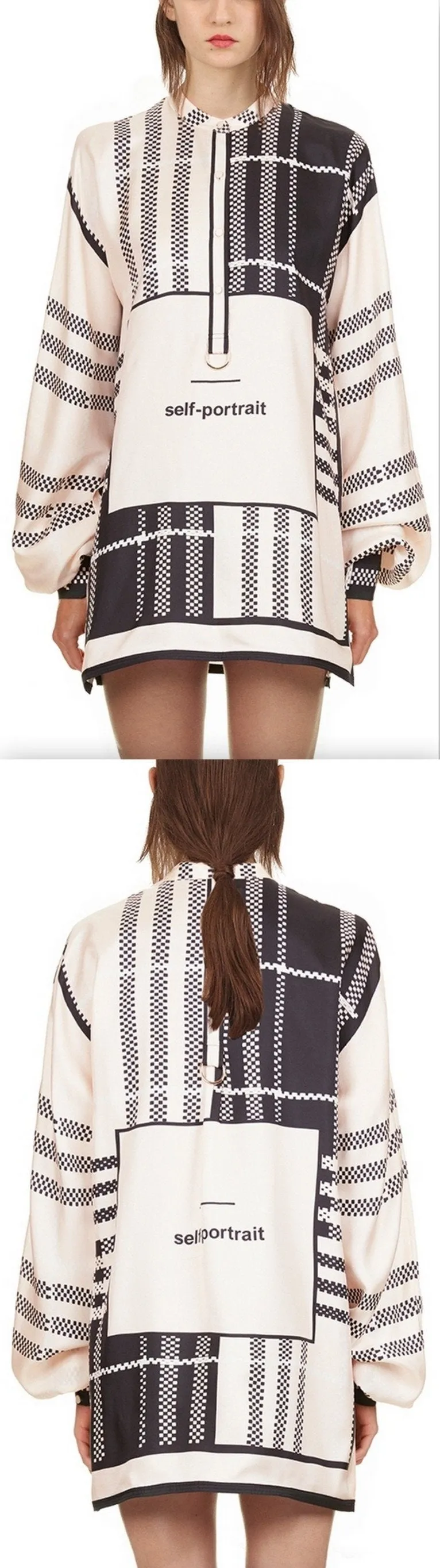 Check Scarf Print Shirt
