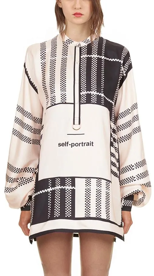 Check Scarf Print Shirt