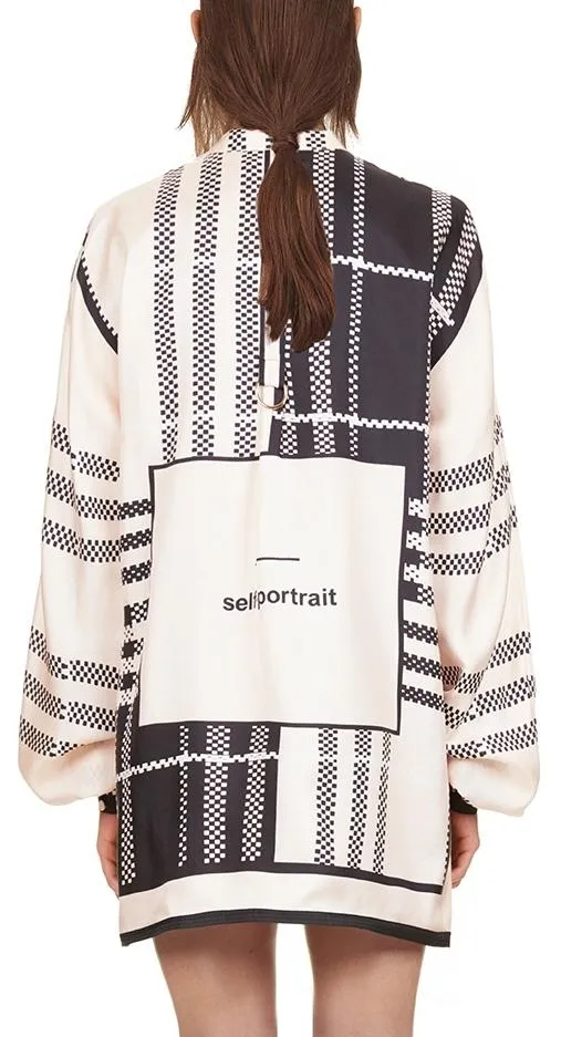 Check Scarf Print Shirt