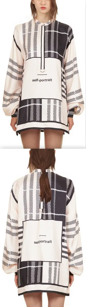 Check Scarf Print Shirt