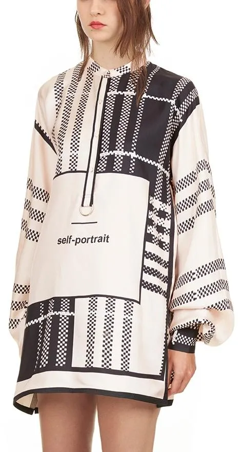 Check Scarf Print Shirt
