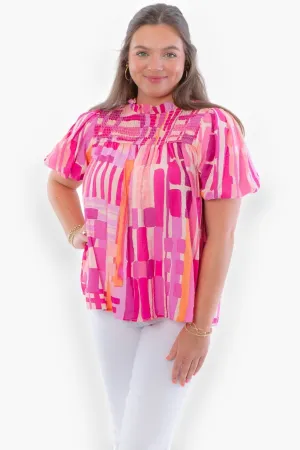 Chic Always Abstract Stripe Print Top