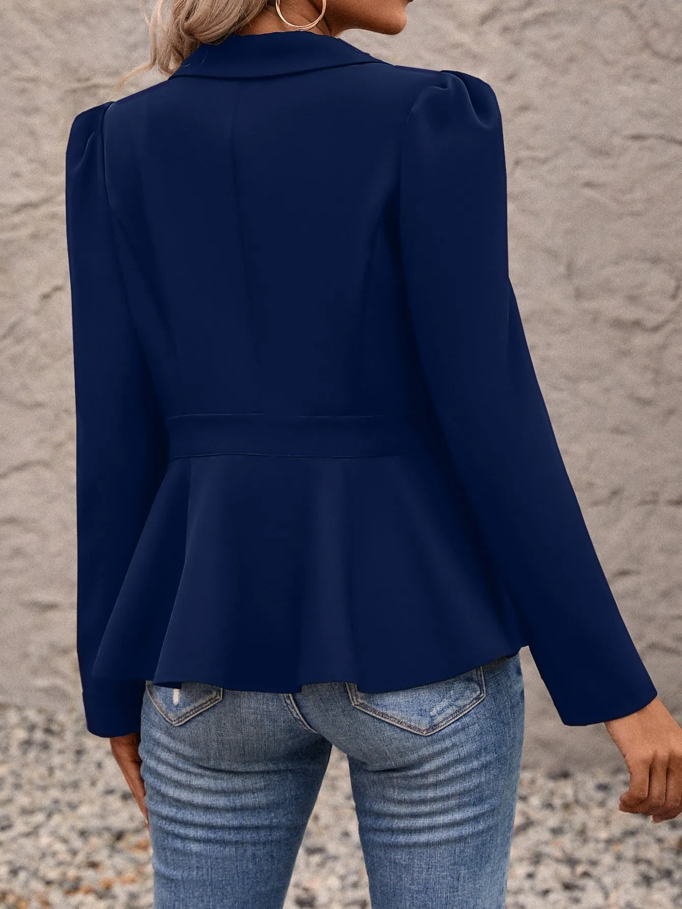 Clasi Puff Sleeve Single Button Blazer