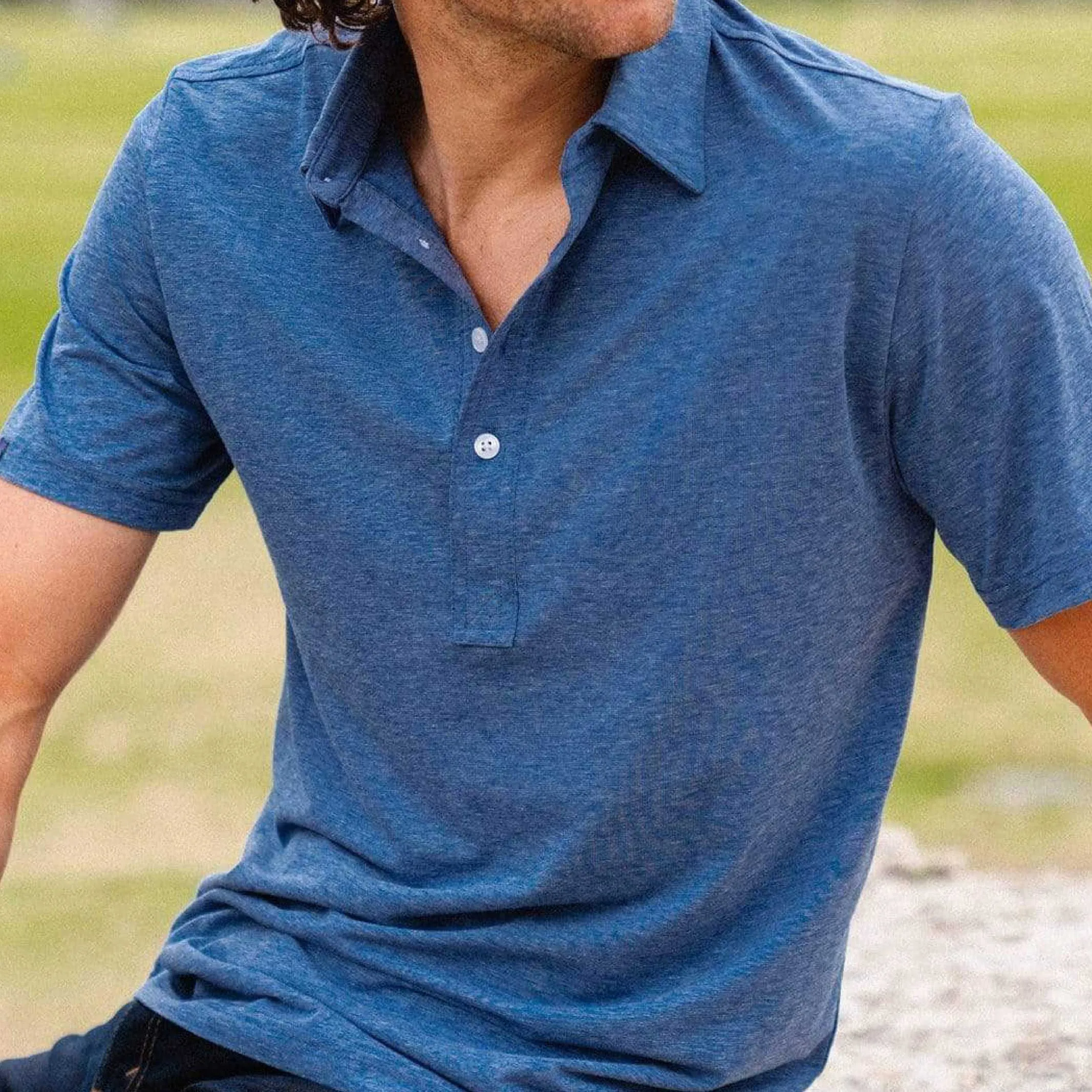 Criquet Performance Range Polo - Blue Jean