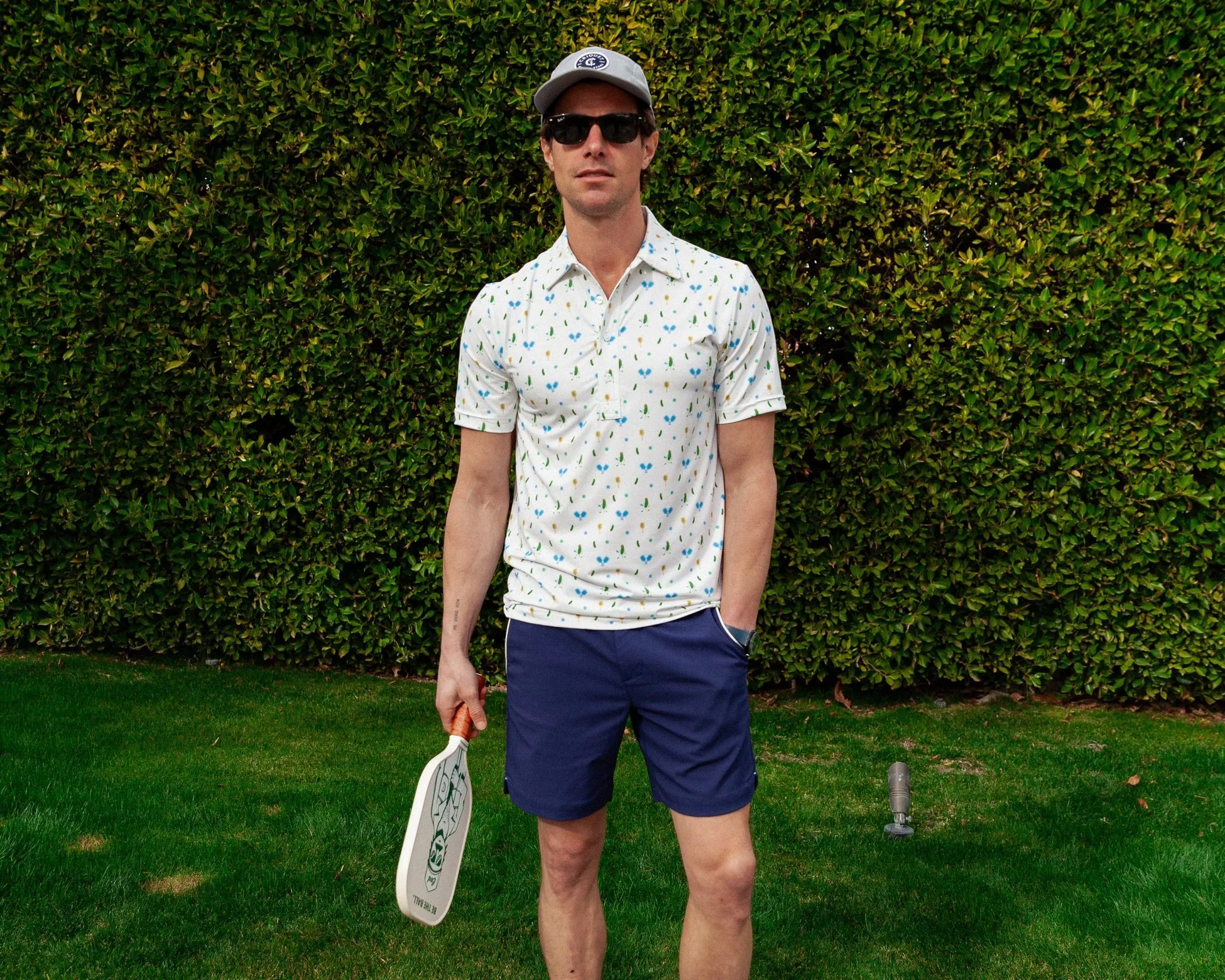 Criquet Performance Sport Range Polo in Pickleballer Print White