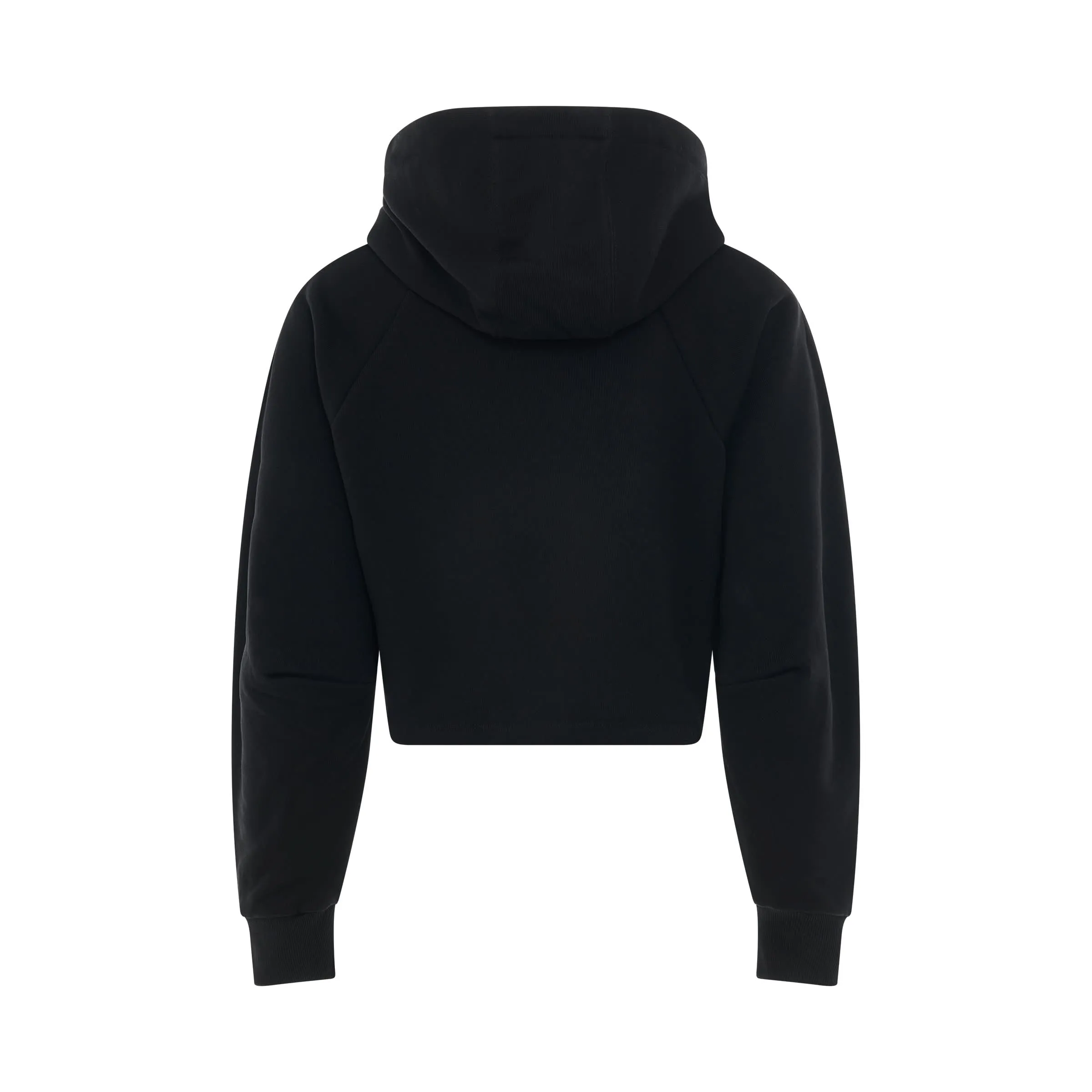 Cropped Anagram Hoodie in Black