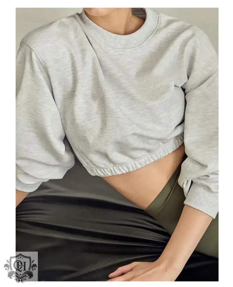 Cropped Round Neck Sweater