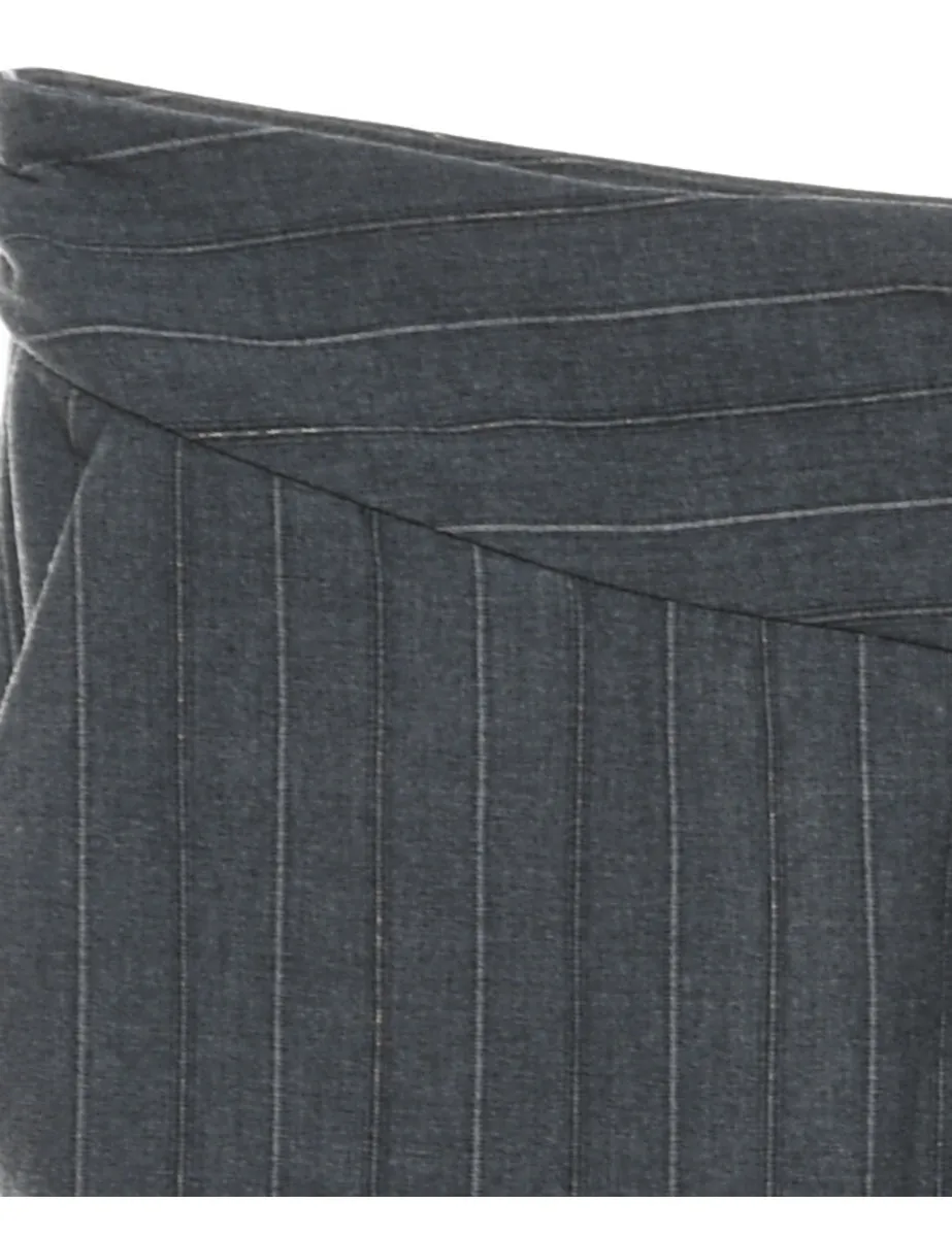Dark Grey Classic Striped Trousers - W32 L33