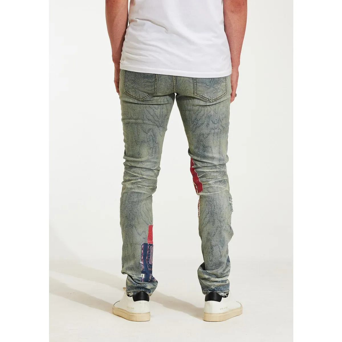 Embellish Paige Blue Paisley Ripped Jeans (EMBH22-211)