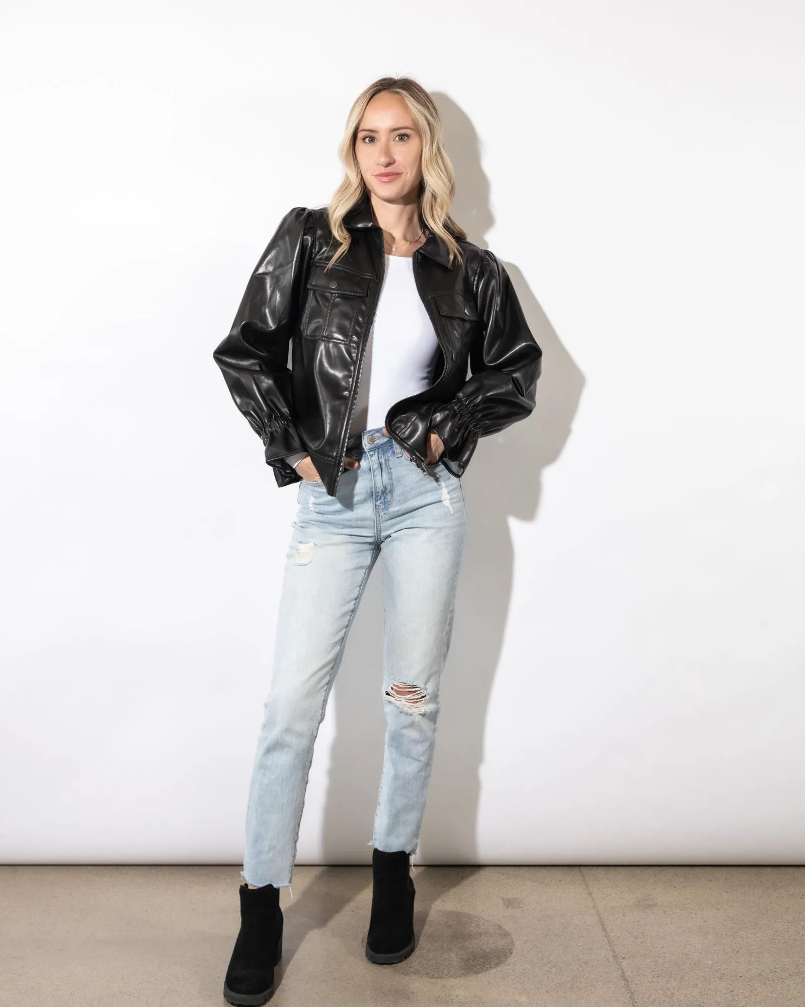 Faye Black Leather Jacket