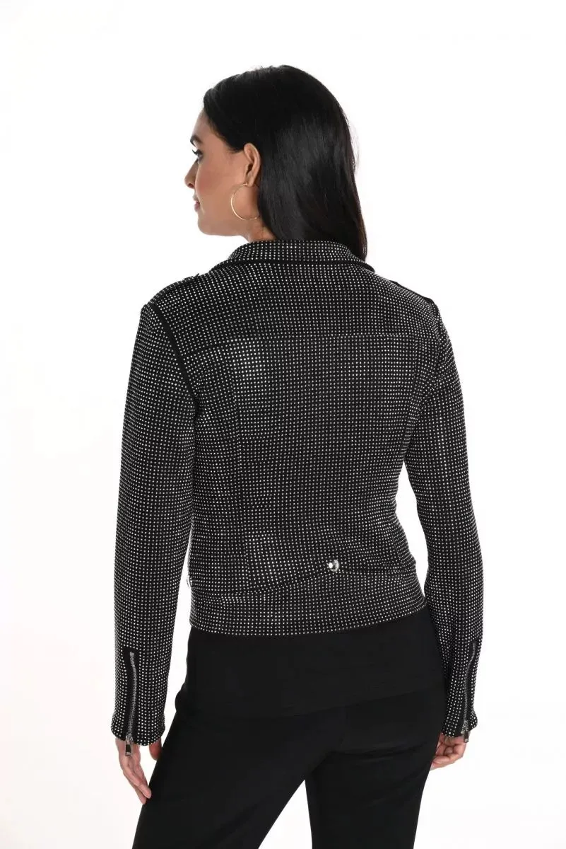 Frank Lyman - Black/Silver Moto Jacket with Rhinestones - 243444U