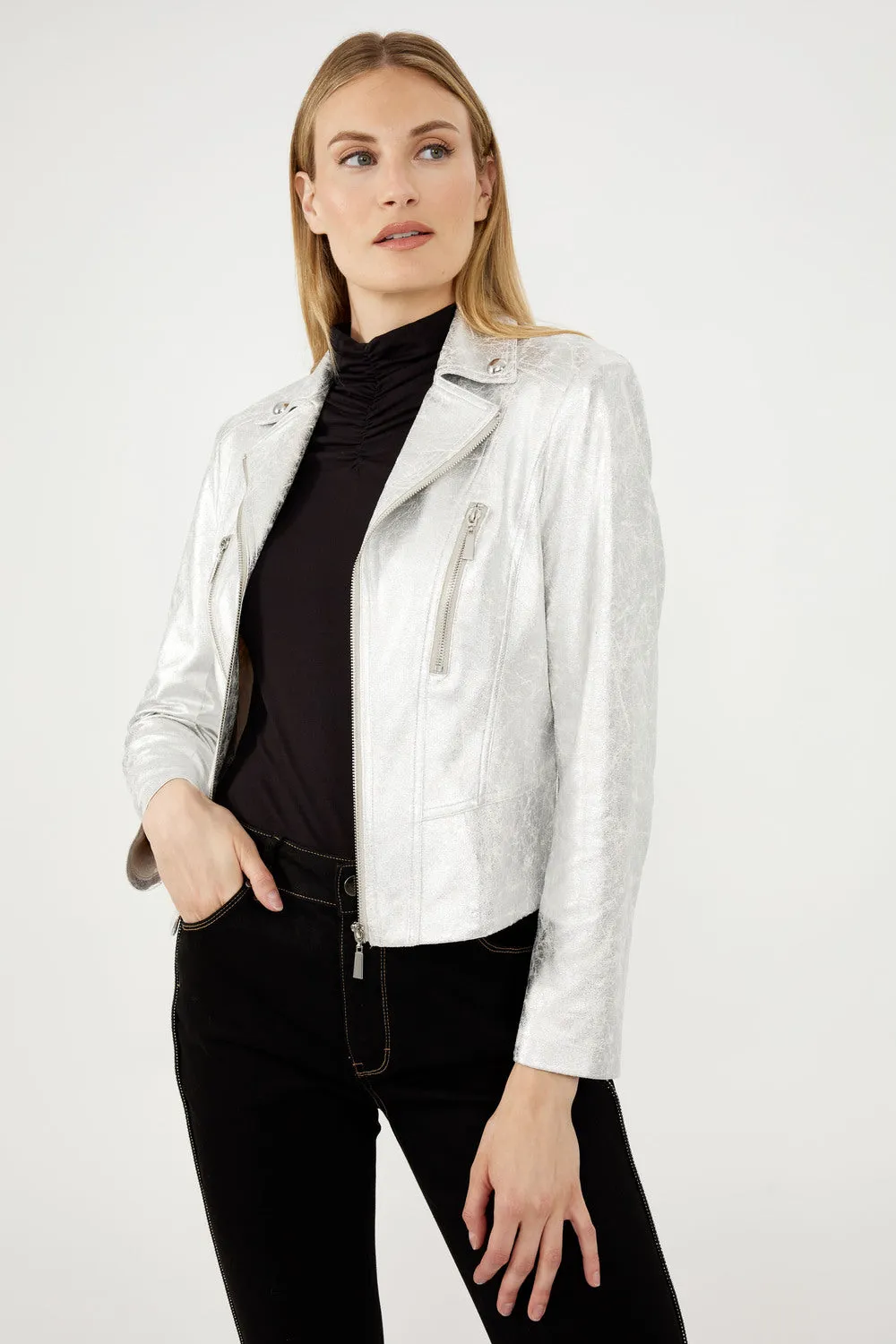 Frank Lyman - Silver Moto Jacket - 244672