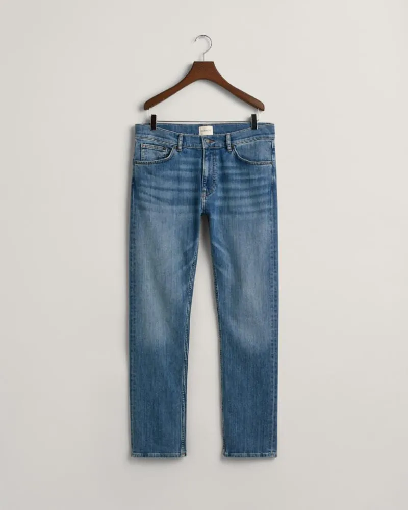 Gant Apparel Mens REGULAR GANT JEANS 971/MID BLUE WORN IN