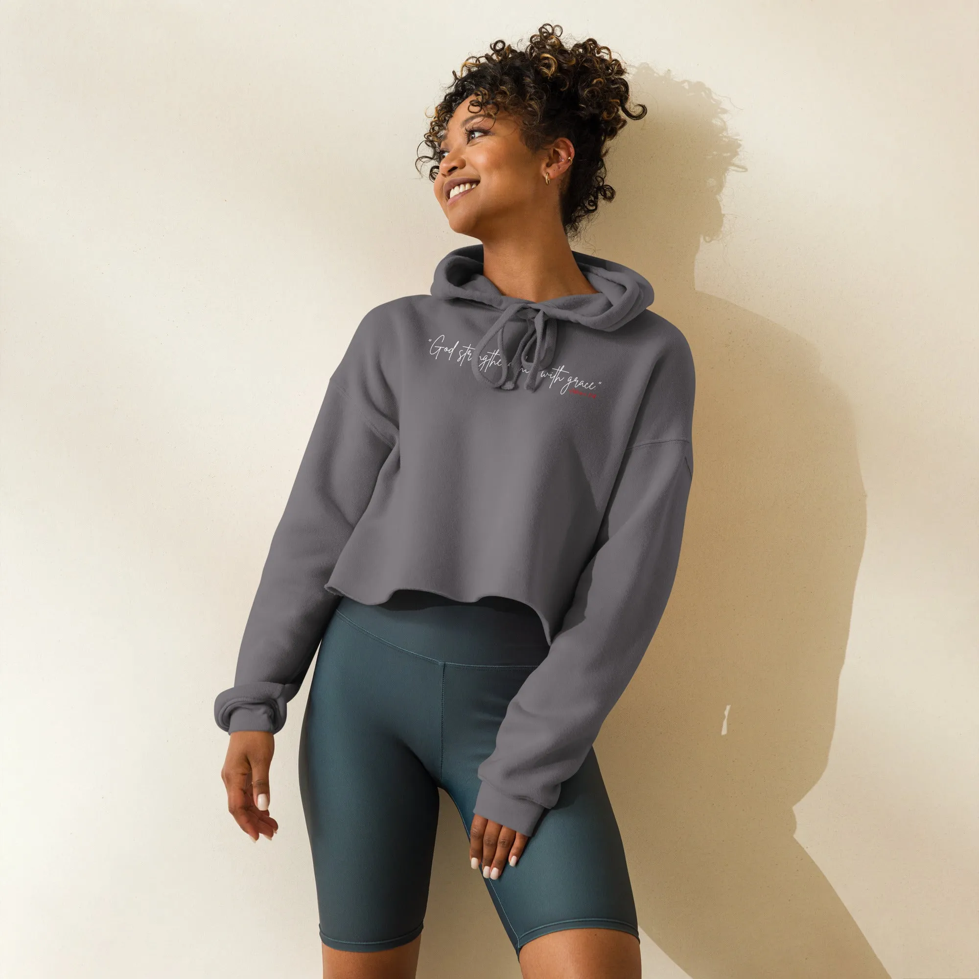 GOD STRENGTHENS: Crop Hoodie