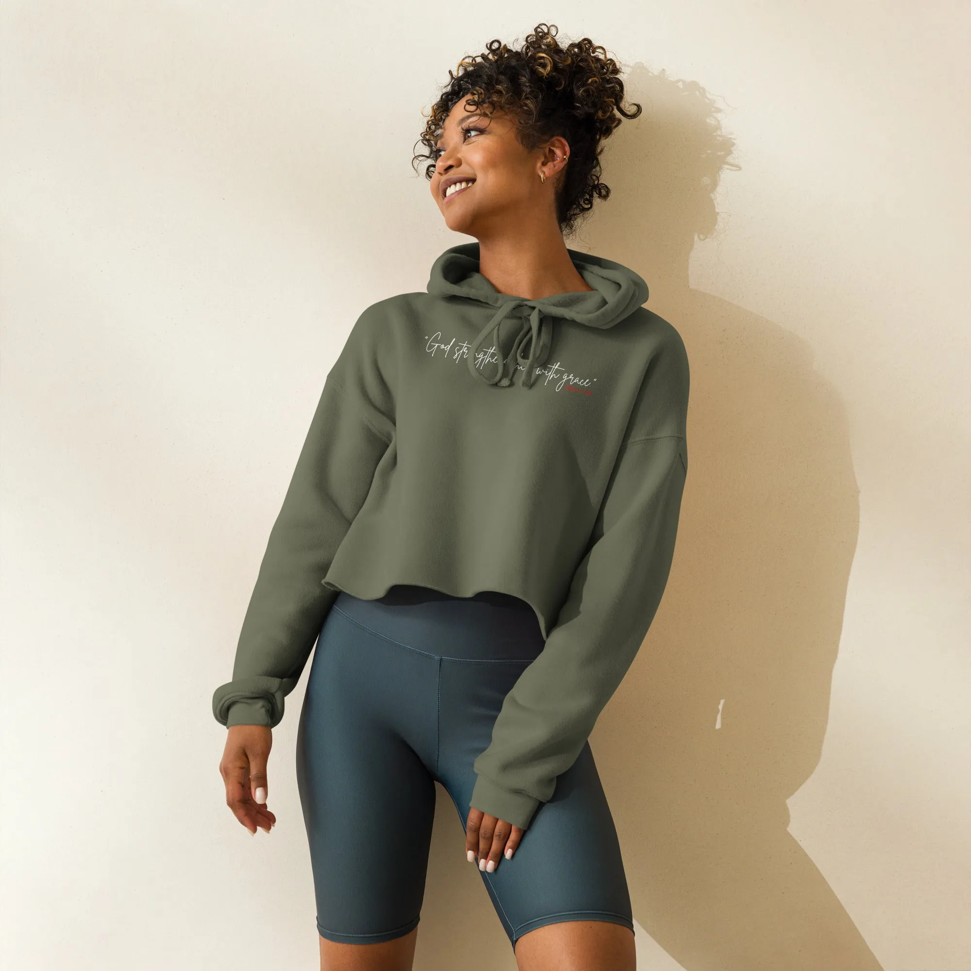 GOD STRENGTHENS: Crop Hoodie