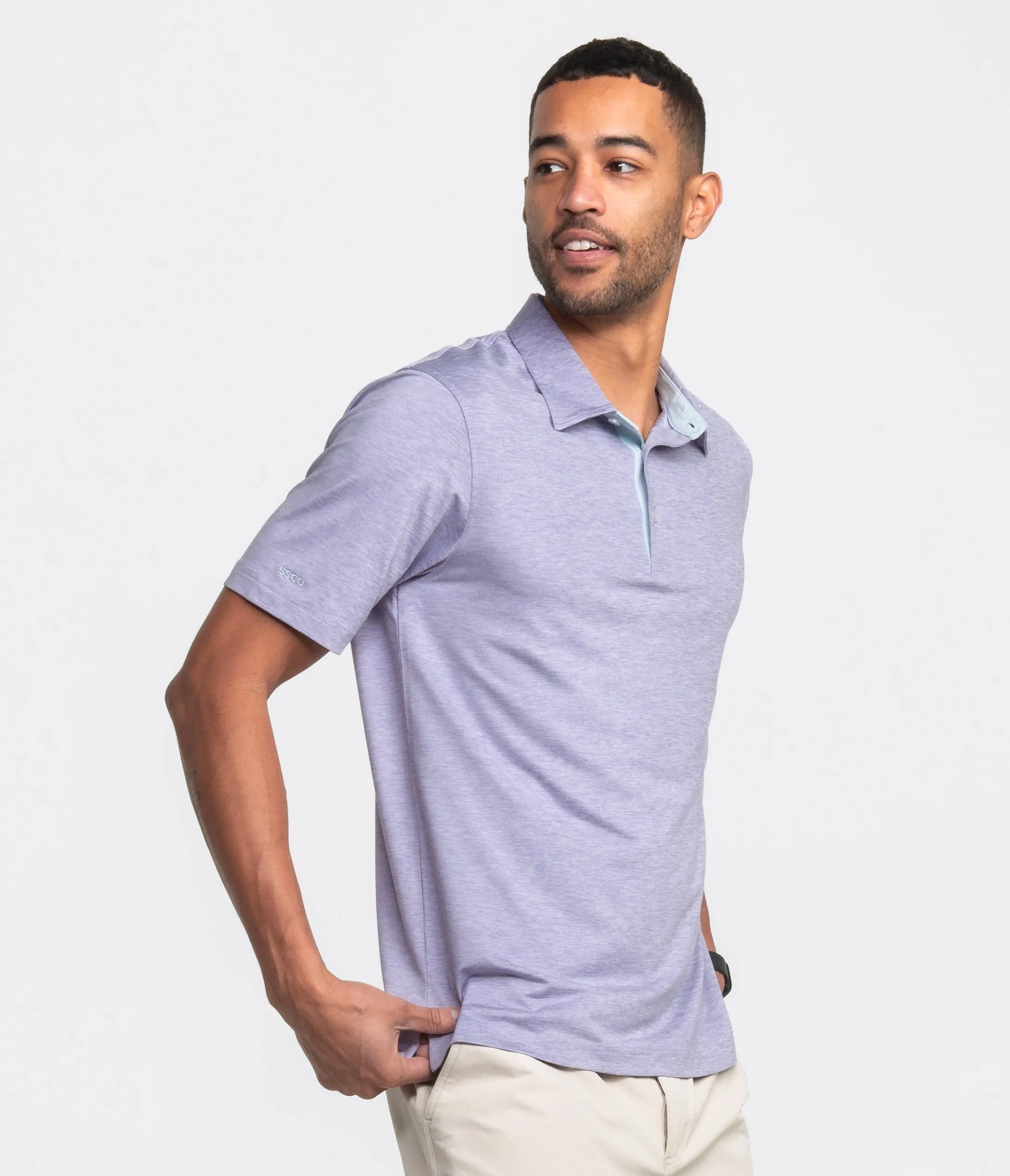 Grayton Heather Polo - Heather Lavender