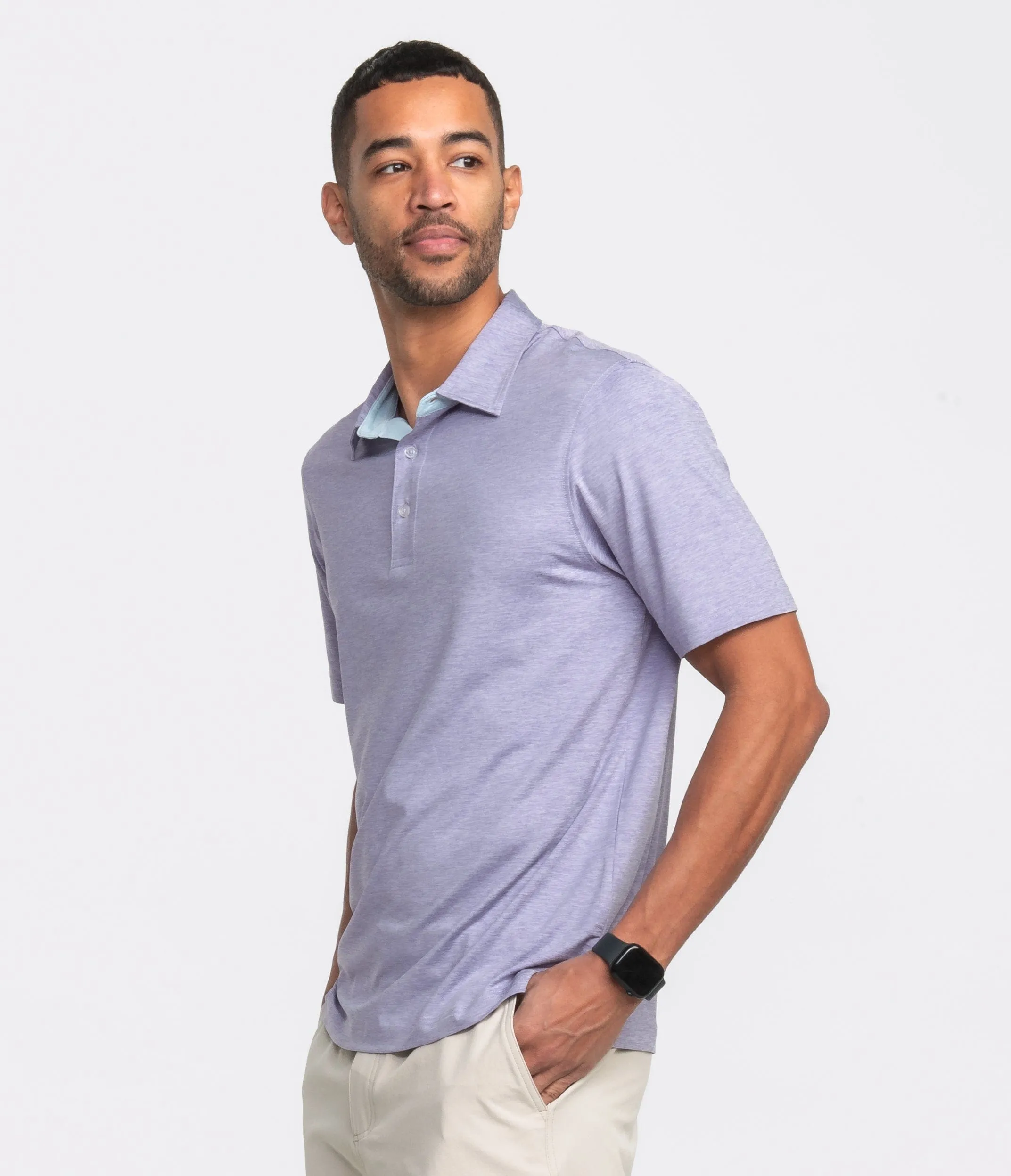 Grayton Heather Polo - Heather Lavender