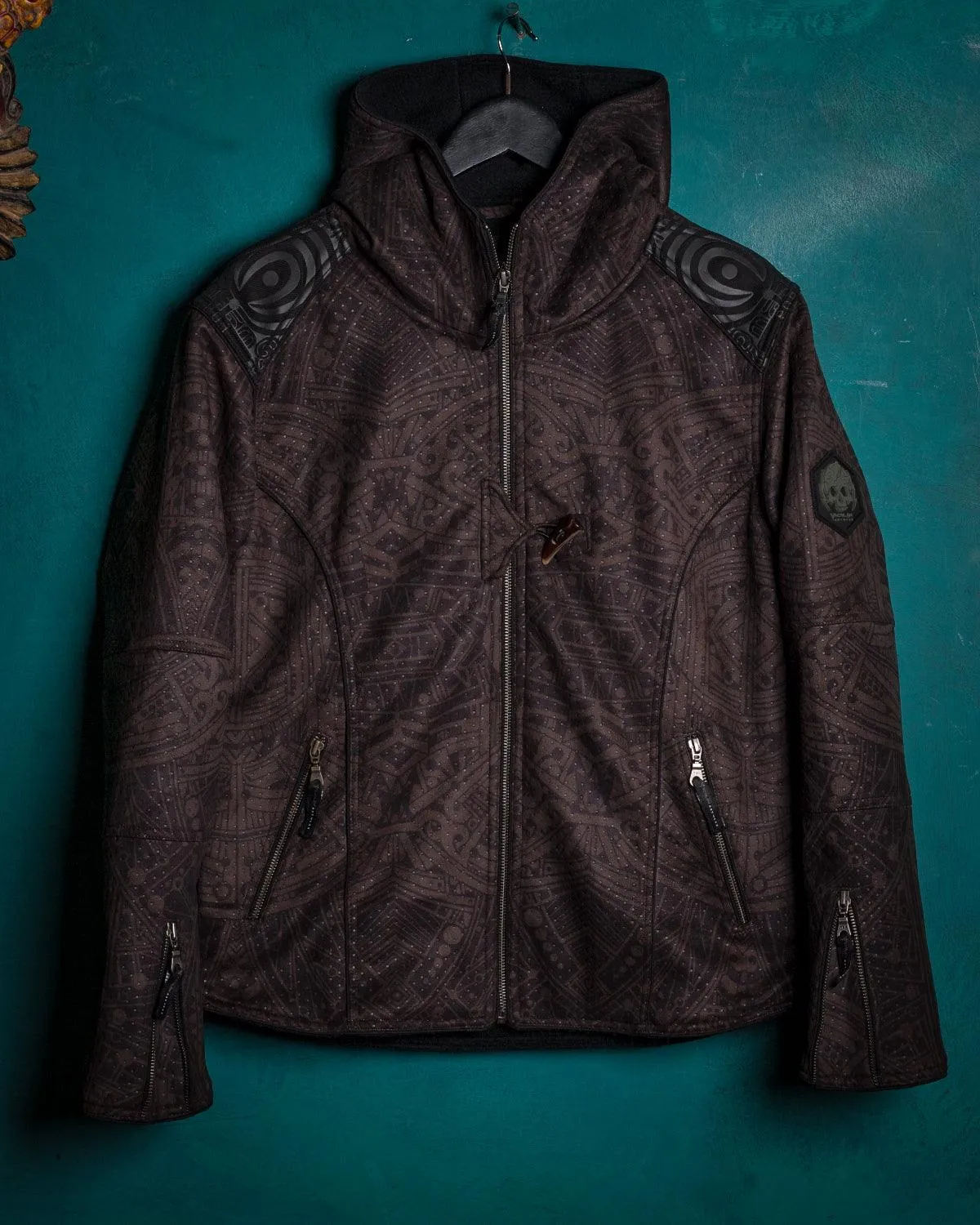 Jacket Men / Fake Leather Brown Swede Holes - RETRO FUTURE