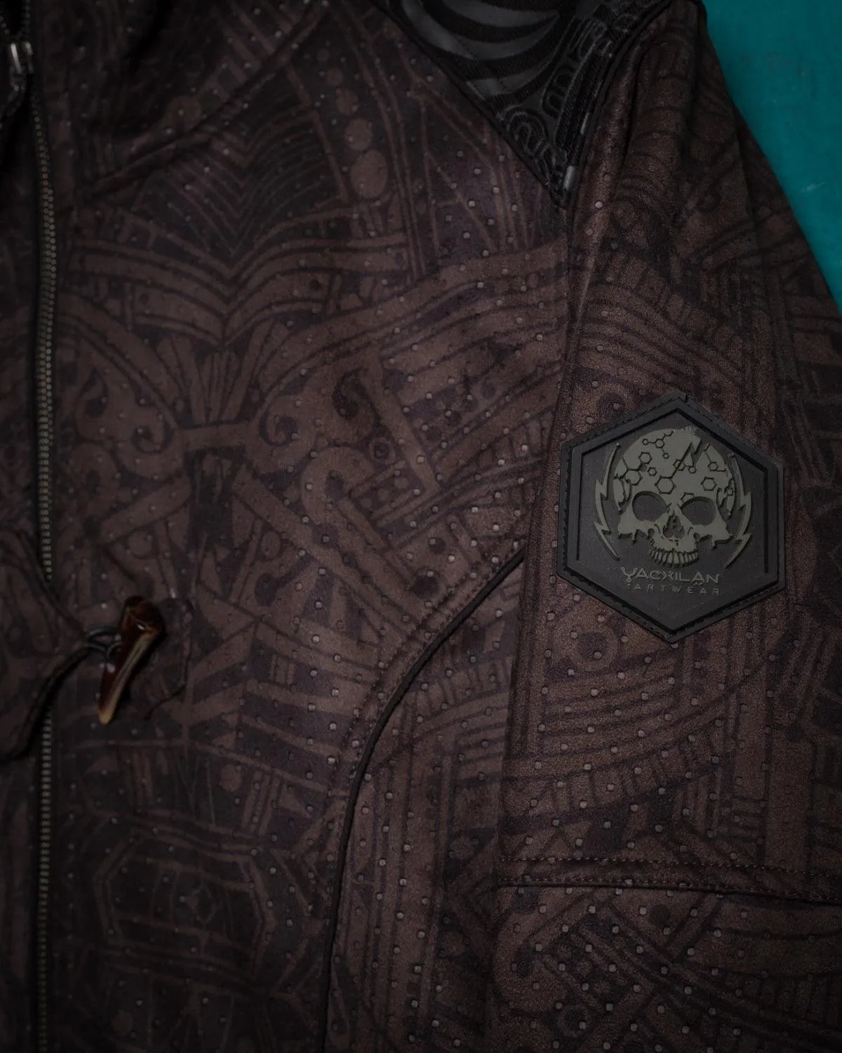 Jacket Men / Fake Leather Brown Swede Holes - RETRO FUTURE