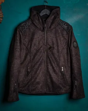 Jacket Men / Fake Leather Brown Swede Holes - RETRO FUTURE