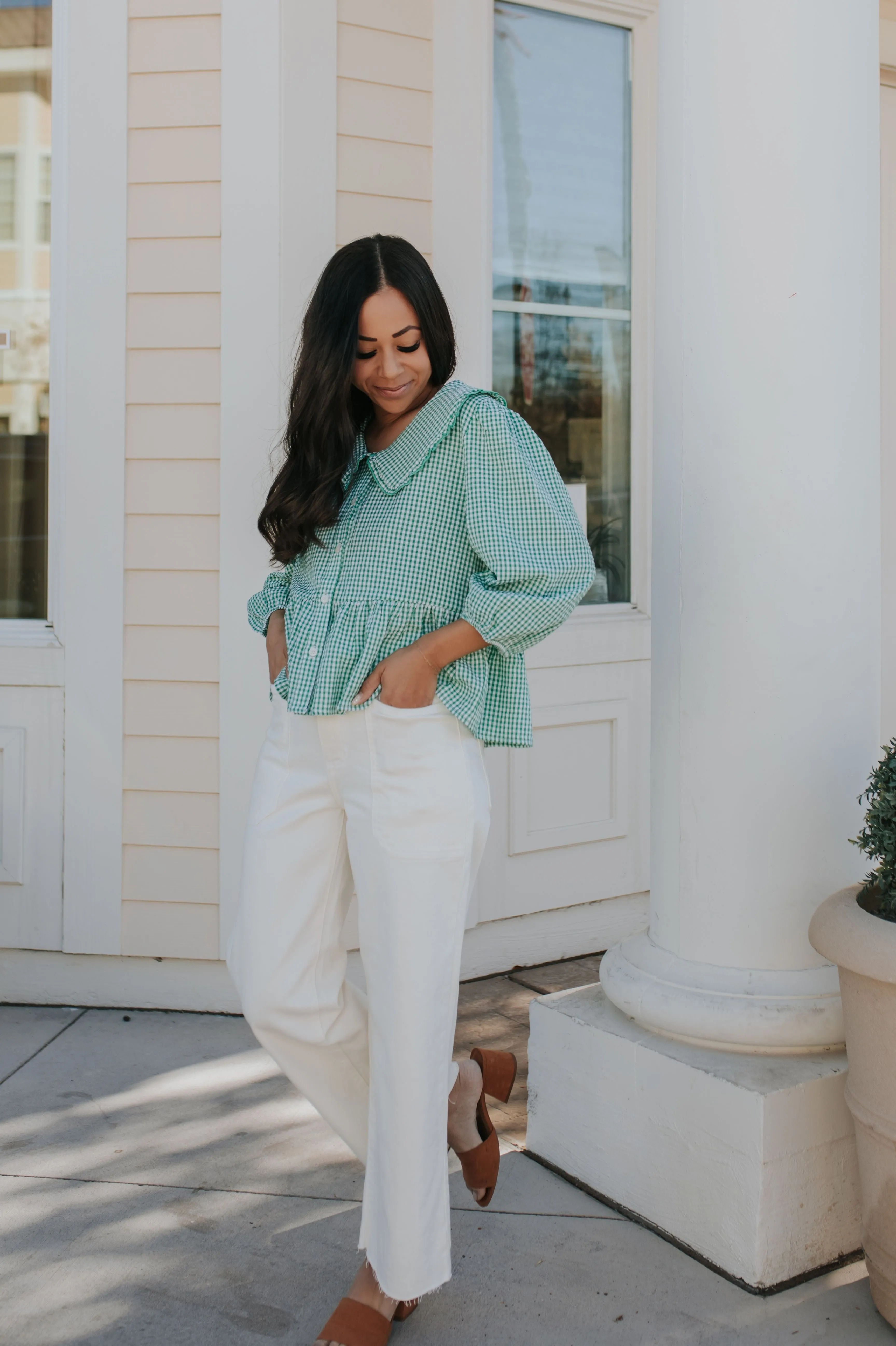 JBD UTILITY WIDE LEG JEANS IN OFF WHITE