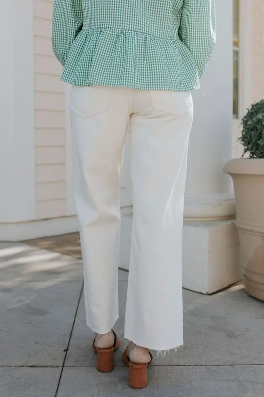 JBD UTILITY WIDE LEG JEANS IN OFF WHITE