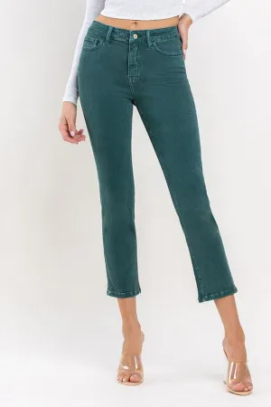 Jeanne High Rise Crop Slim Straight Jean