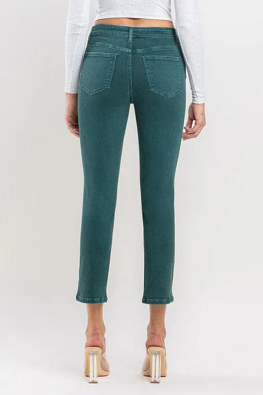 Jeanne High Rise Crop Slim Straight Jean