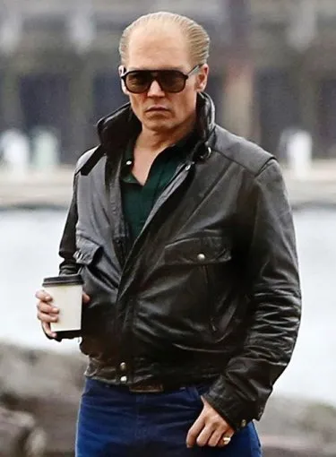 JOHNNY DEPP BLACK MASS LEATHER JACKET - LJH0744