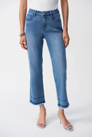 Joseph Ribkoff Vintage Blue Flare Crop Stretch Jeans