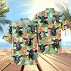 Joy Corners Black Angus Tropical Plants Leaves 3D Hawaiian Shirt