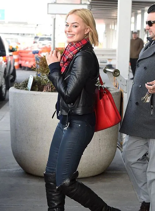 Leather Jacket Worn by Margot Robbie | Margot Robbie Jacket