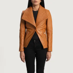 Lee Tan Brown Leather Blazer Lee Tan Brown Leather Blazer
