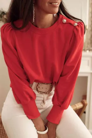 Long Sleeve Top with Button Detail