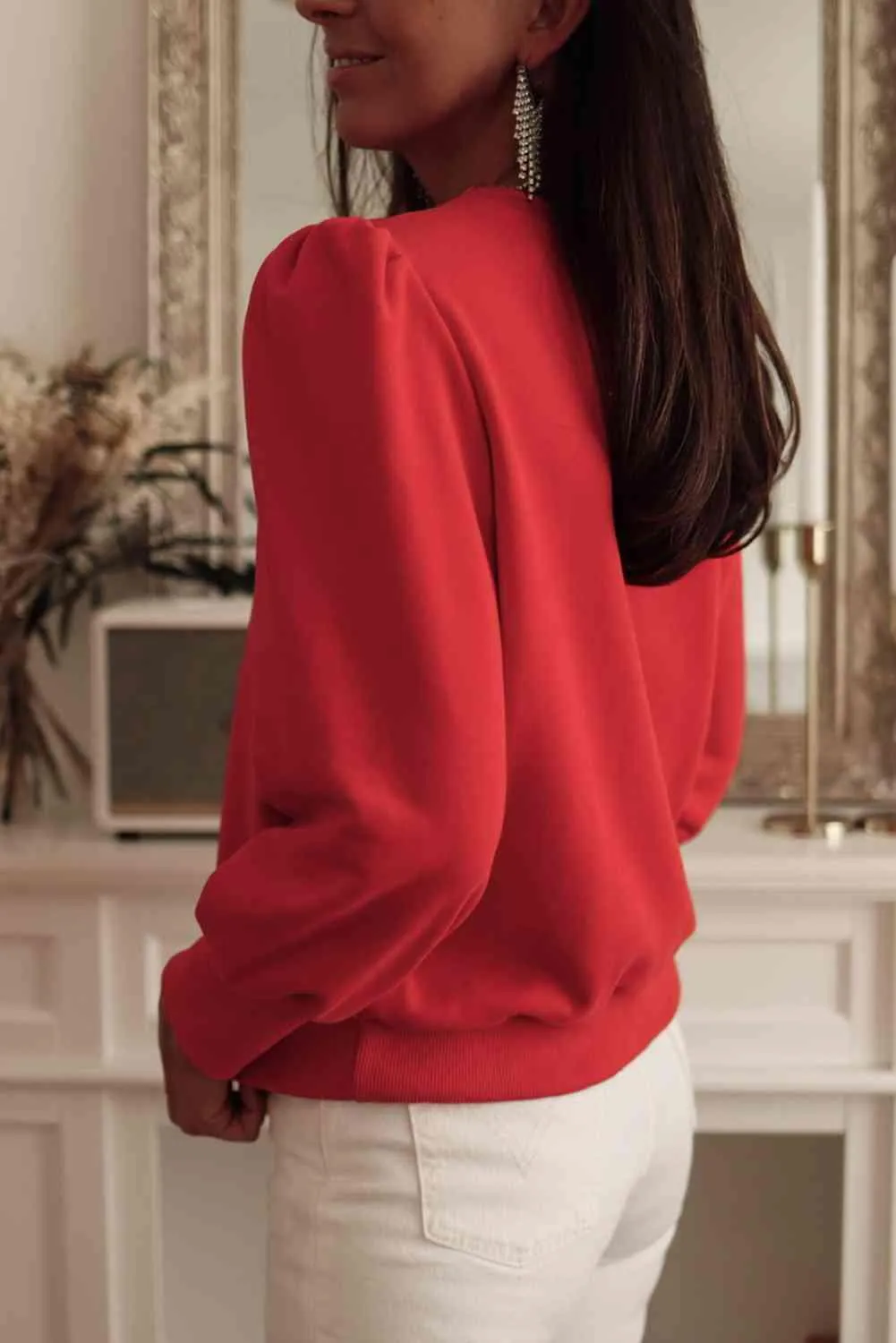 Long Sleeve Top with Button Detail