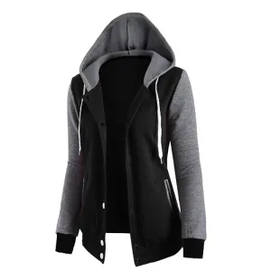 Long sleeved Hit color Splicing pocket  Sport Hoodie