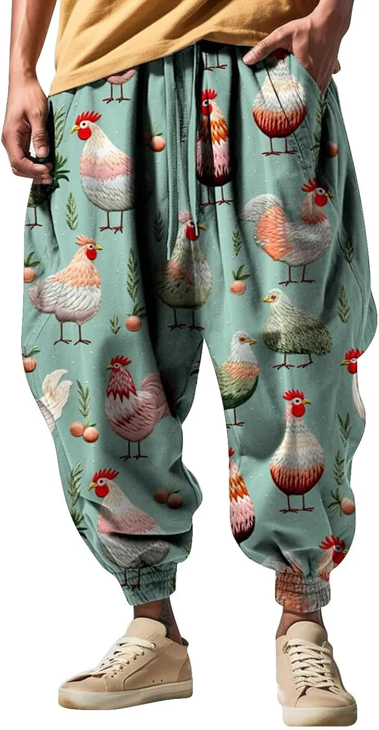 Loose Drop Crotch Trousers Street Feel Casual Sweatpants Baggy Elastic Drawstring Waist Aladdil Hippie Pant Baggy