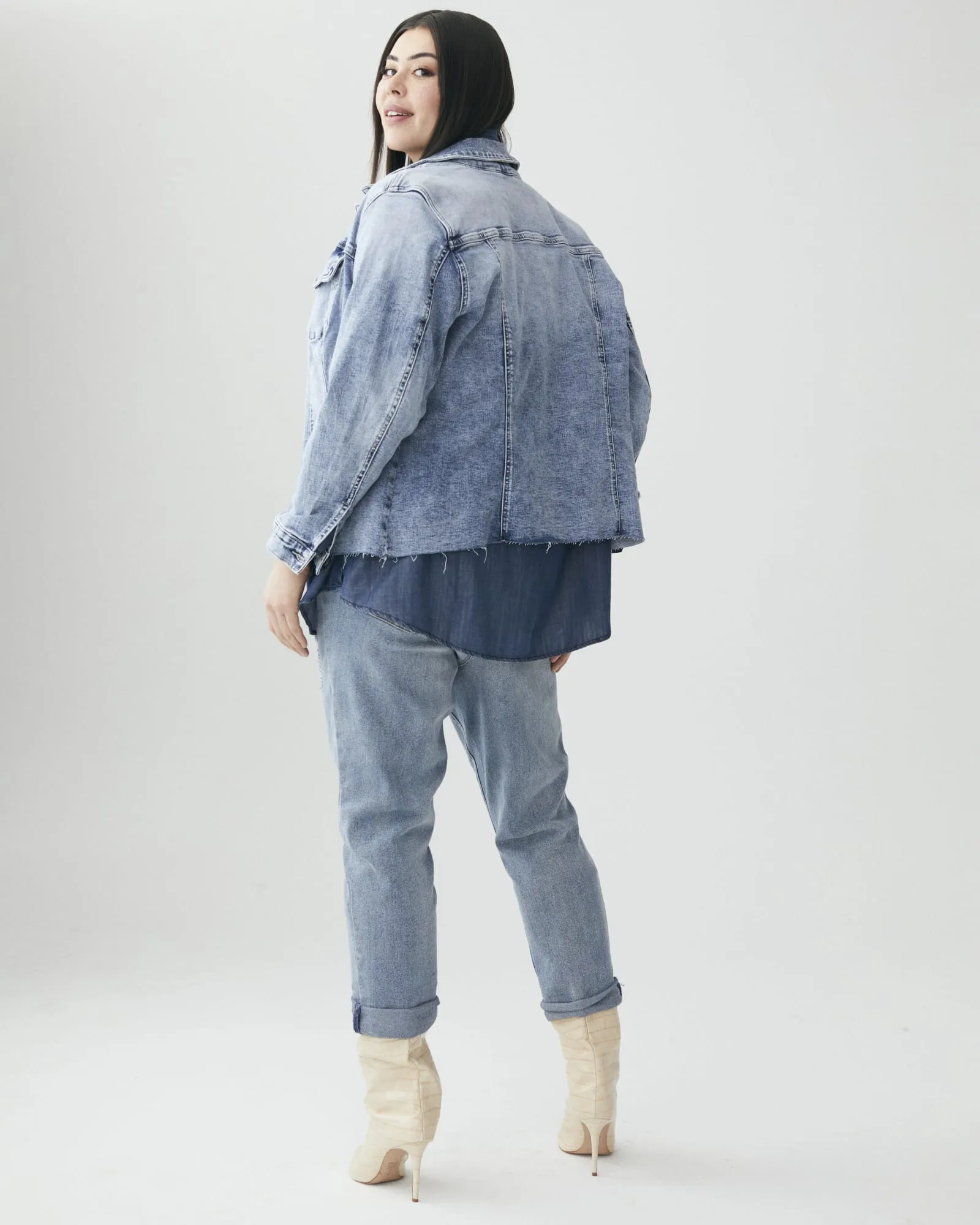 Martha Raw-Hem Denim Jacket | Light Wash