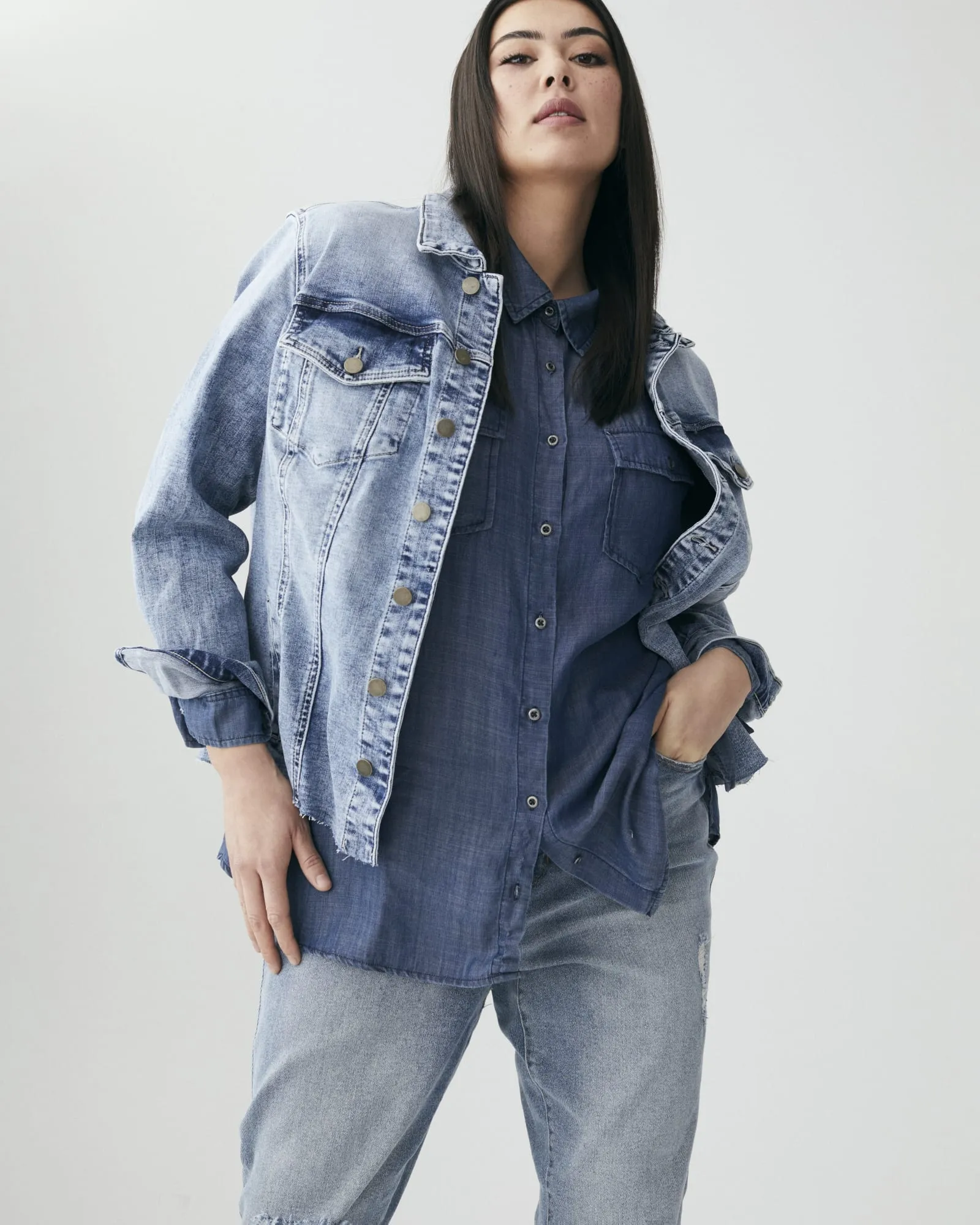 Martha Raw-Hem Denim Jacket | Light Wash