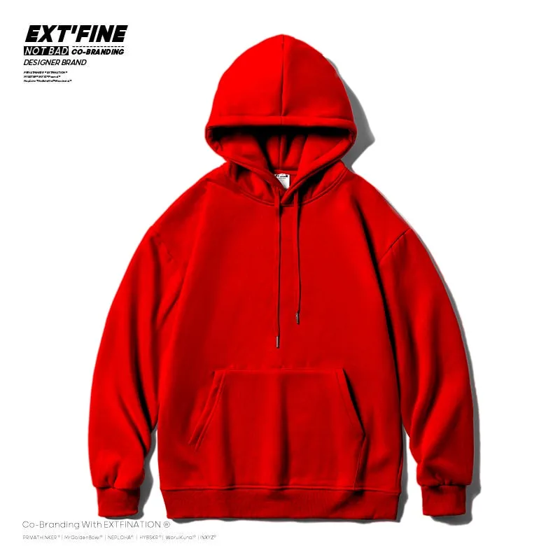 Men Solid Color  Sweatshirts Male Oversized Hoodies Streetwear